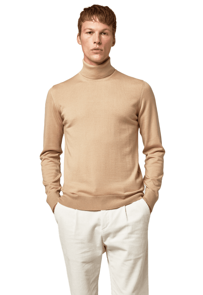 Maglia dolcevita beige