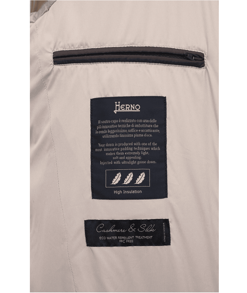 Piumino cashmere beige