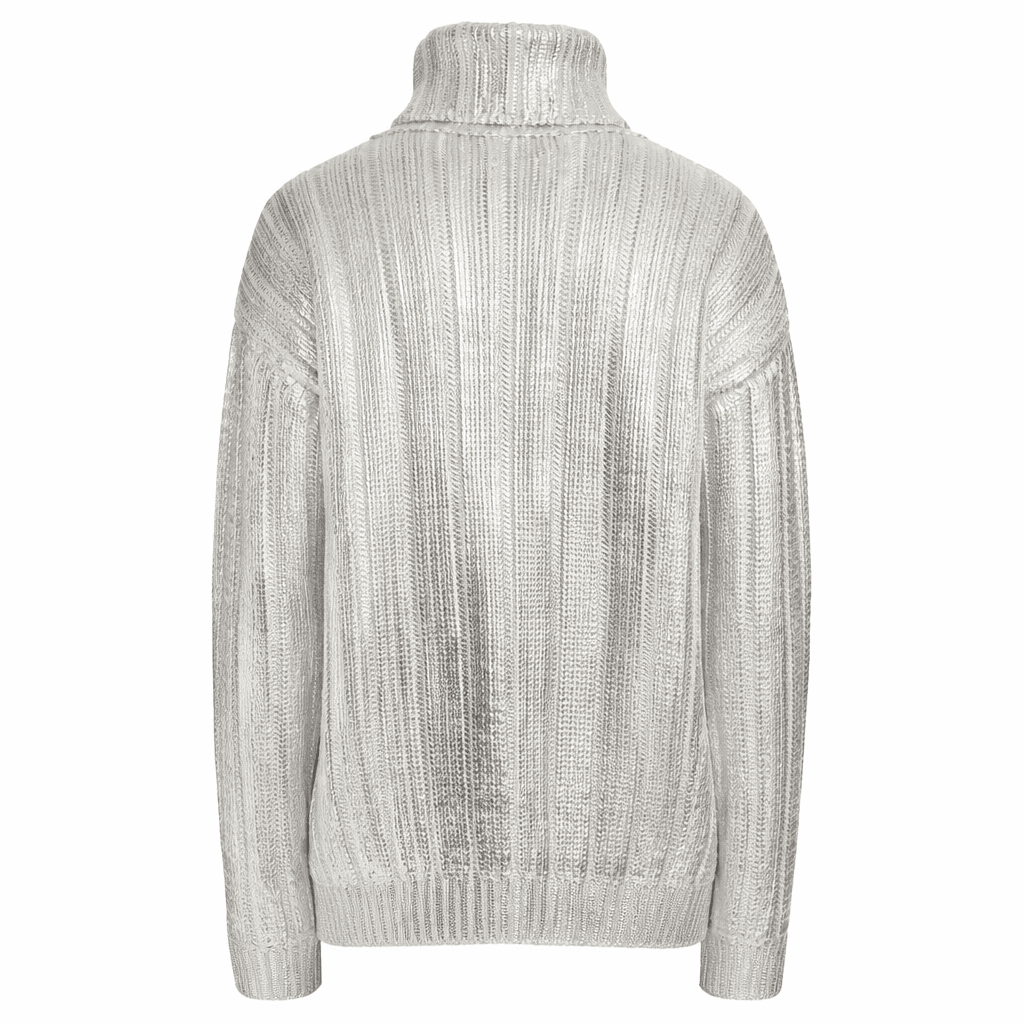 Metallic Cabled Turtleneck