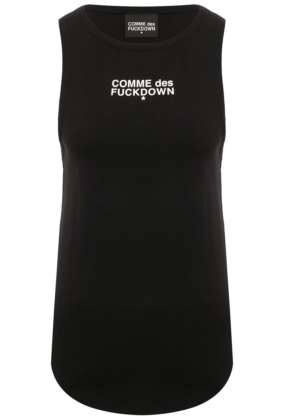 Comme Des Fuckdown Canotta in costina nera