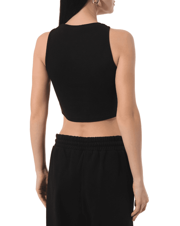 Top crop in costina nero