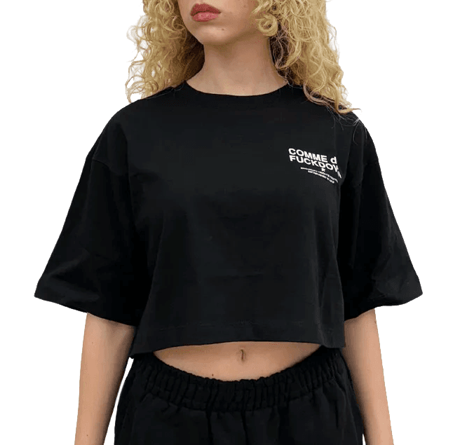 Comme Des Fuckdown T-shirt corta stampa logo