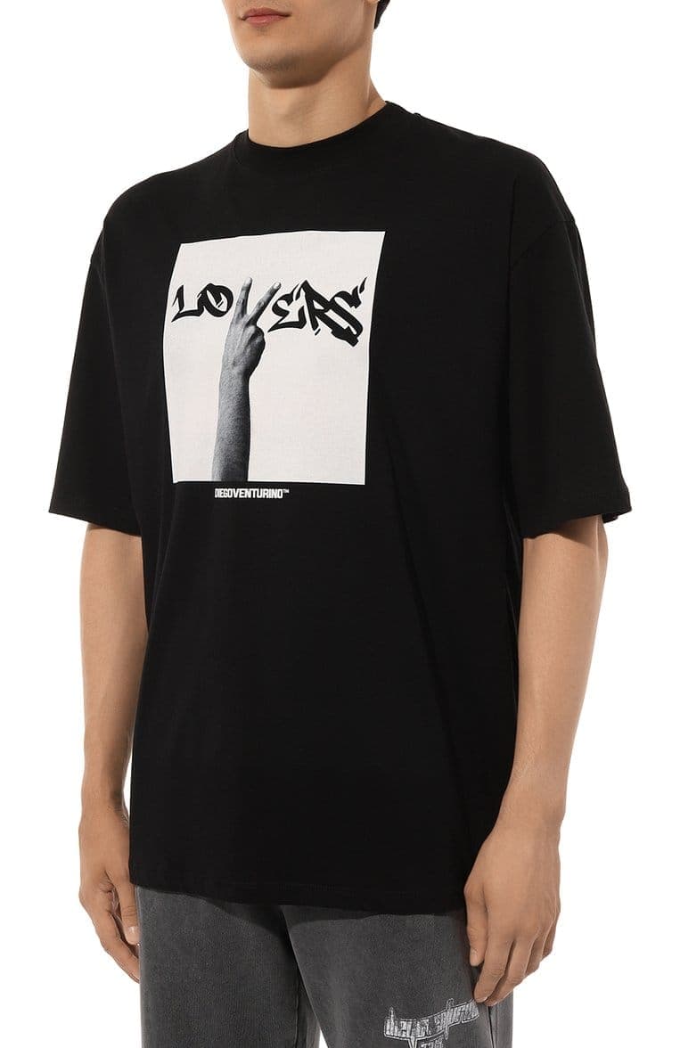 T-shirt nera stampa