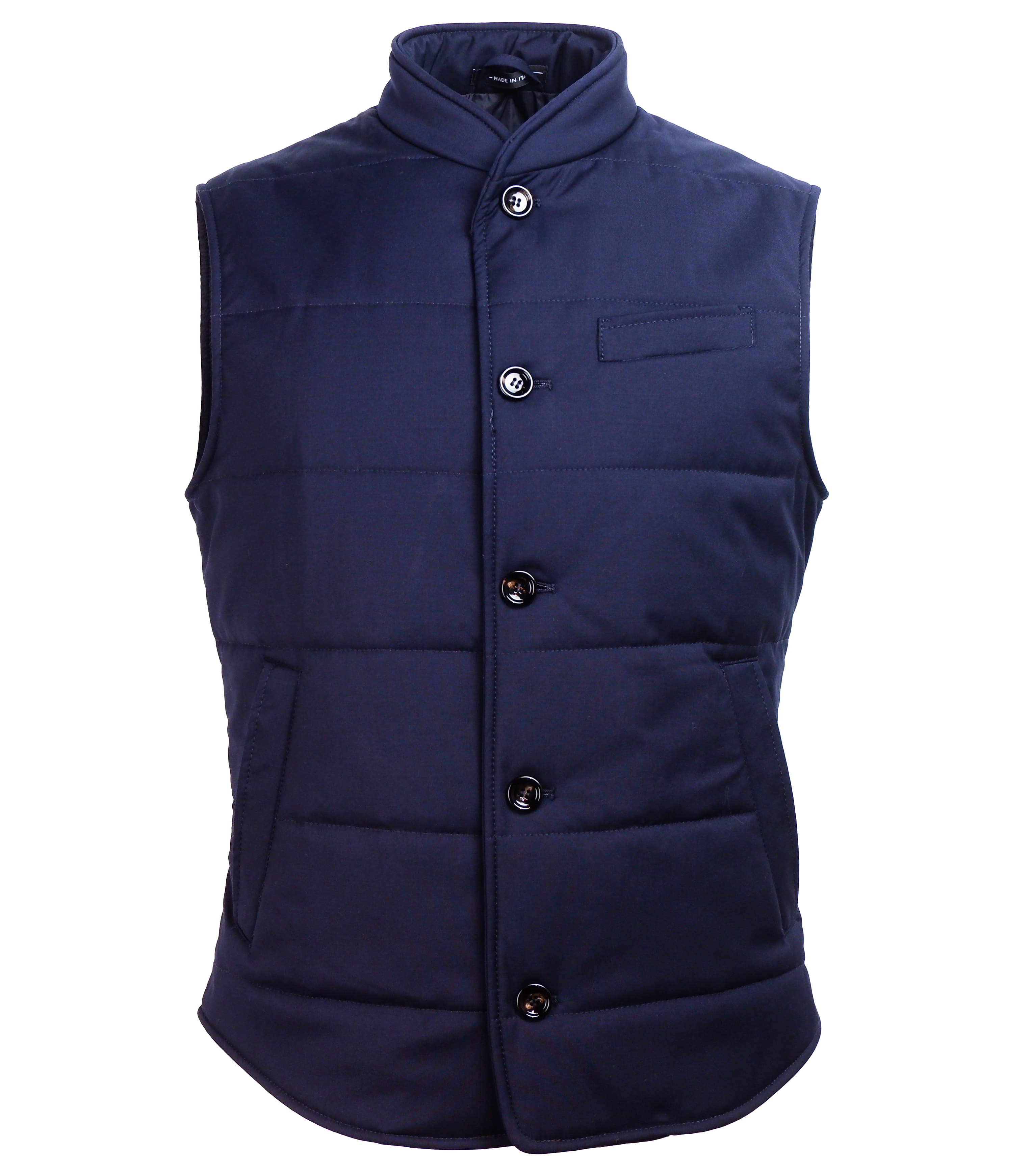 Loro Piana Tessuto Gilet lana blu