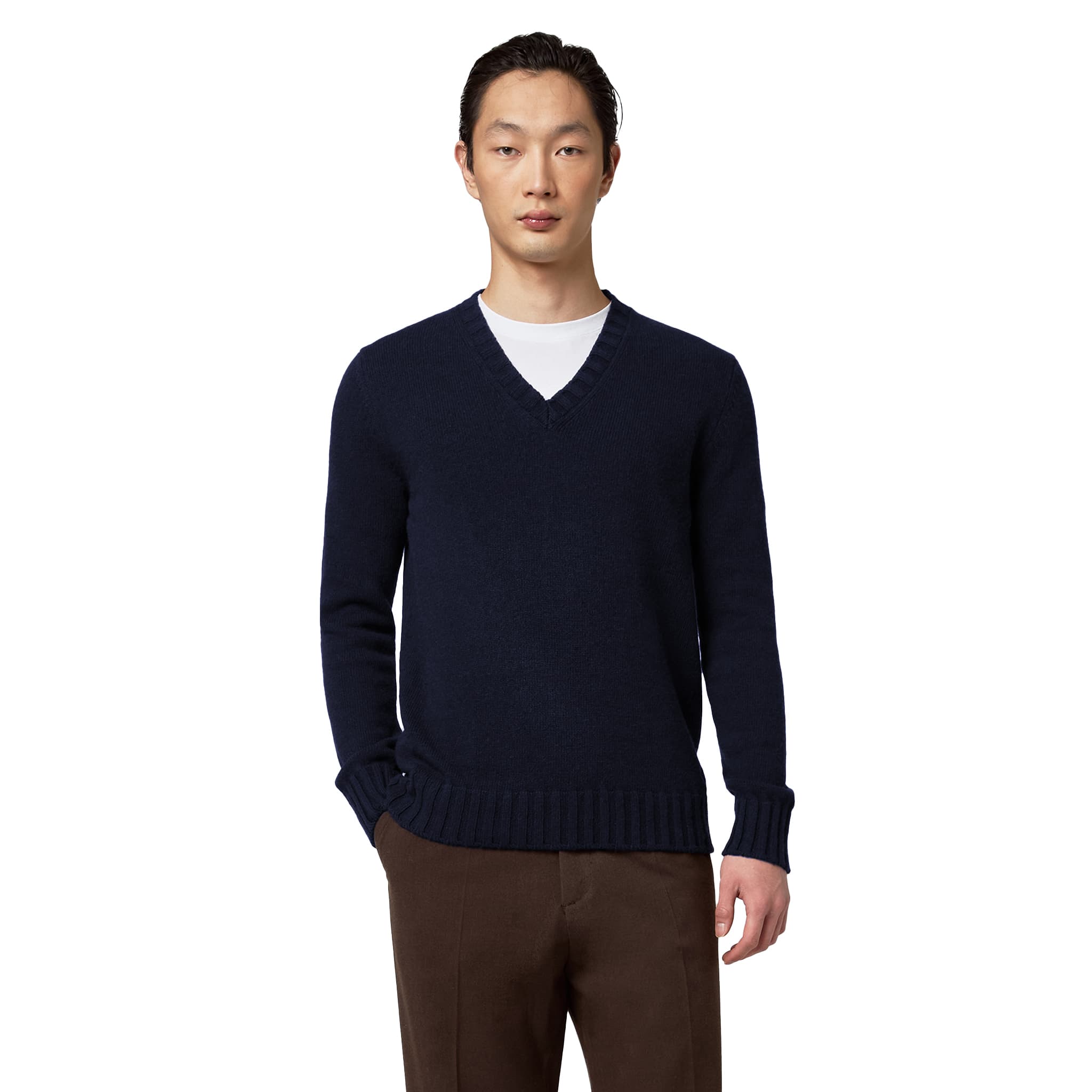 Alpha Studio Maglia scollo V misto lana