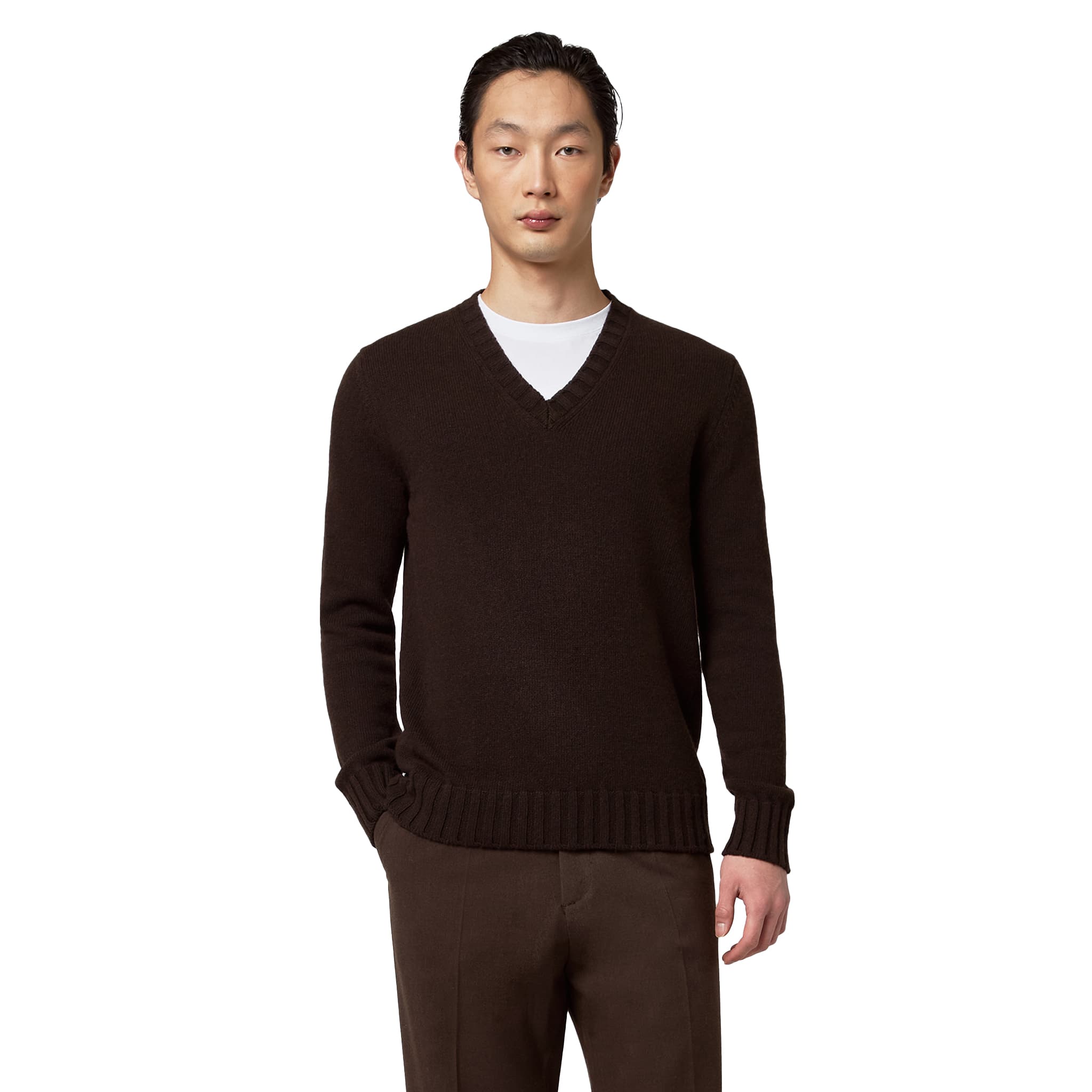 Alpha Studio Maglia scollo V misto lana
