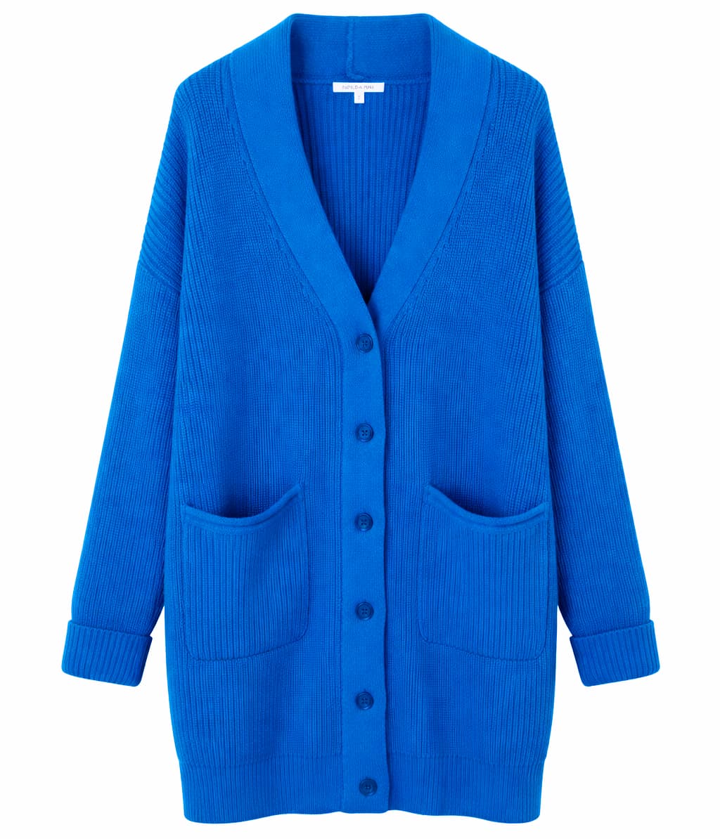 Patrizia Pepe Cardigan lungo maglia blu
