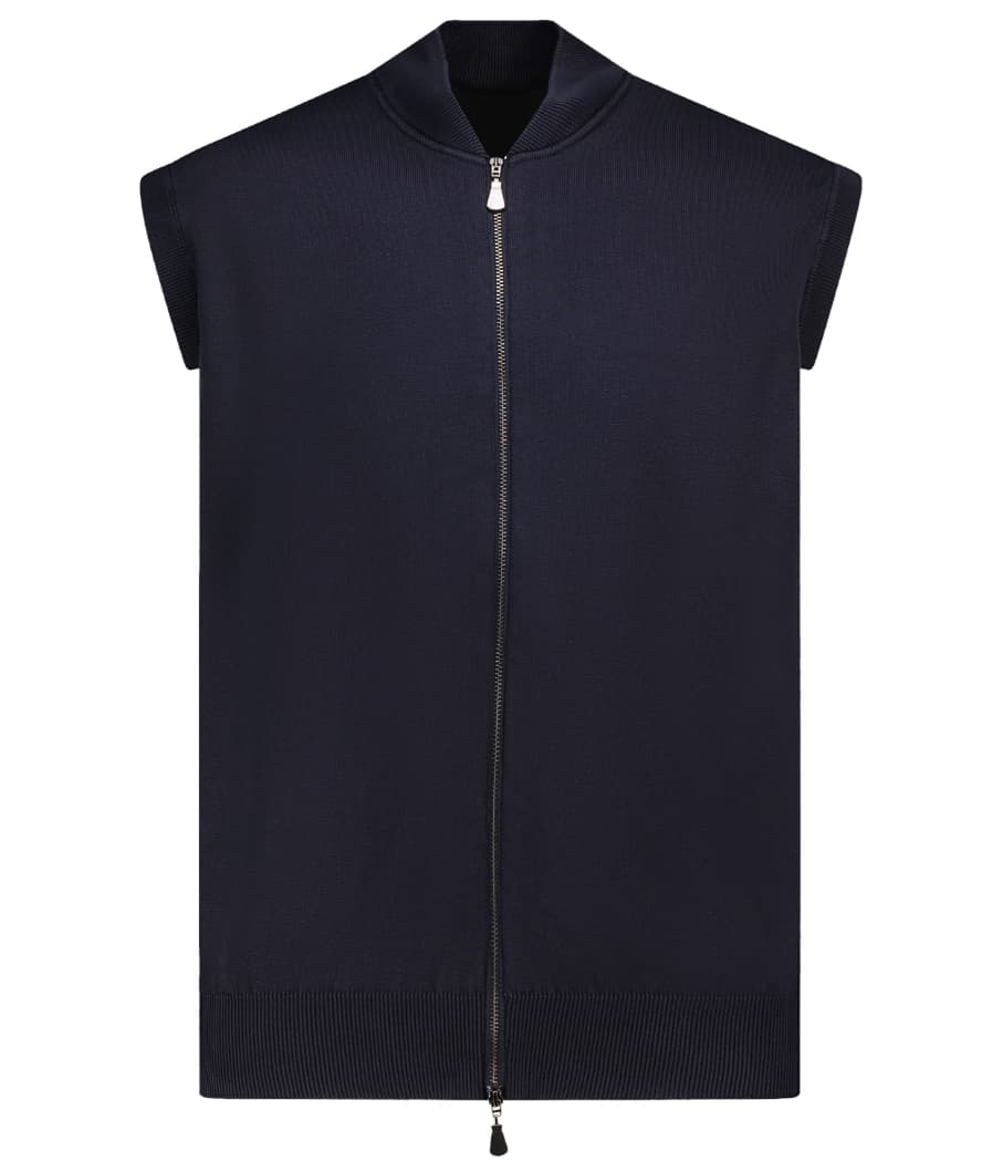 Alpha Studio Gilet con zip blu notte