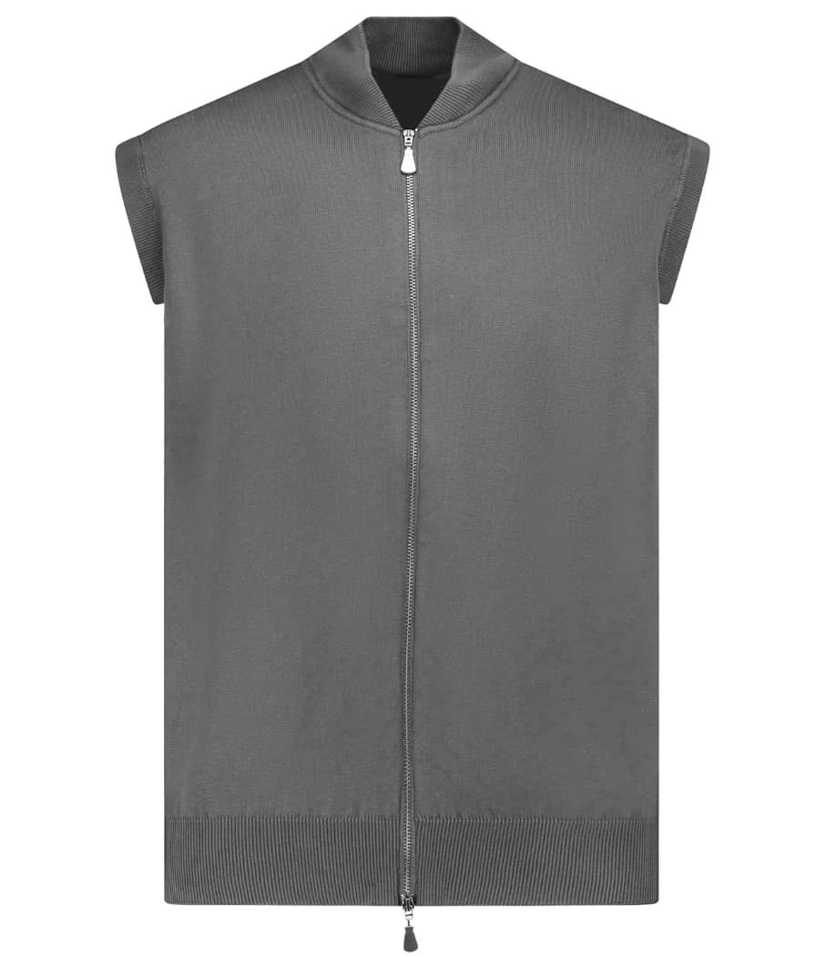 Alpha Studio Gilet con zip grigio