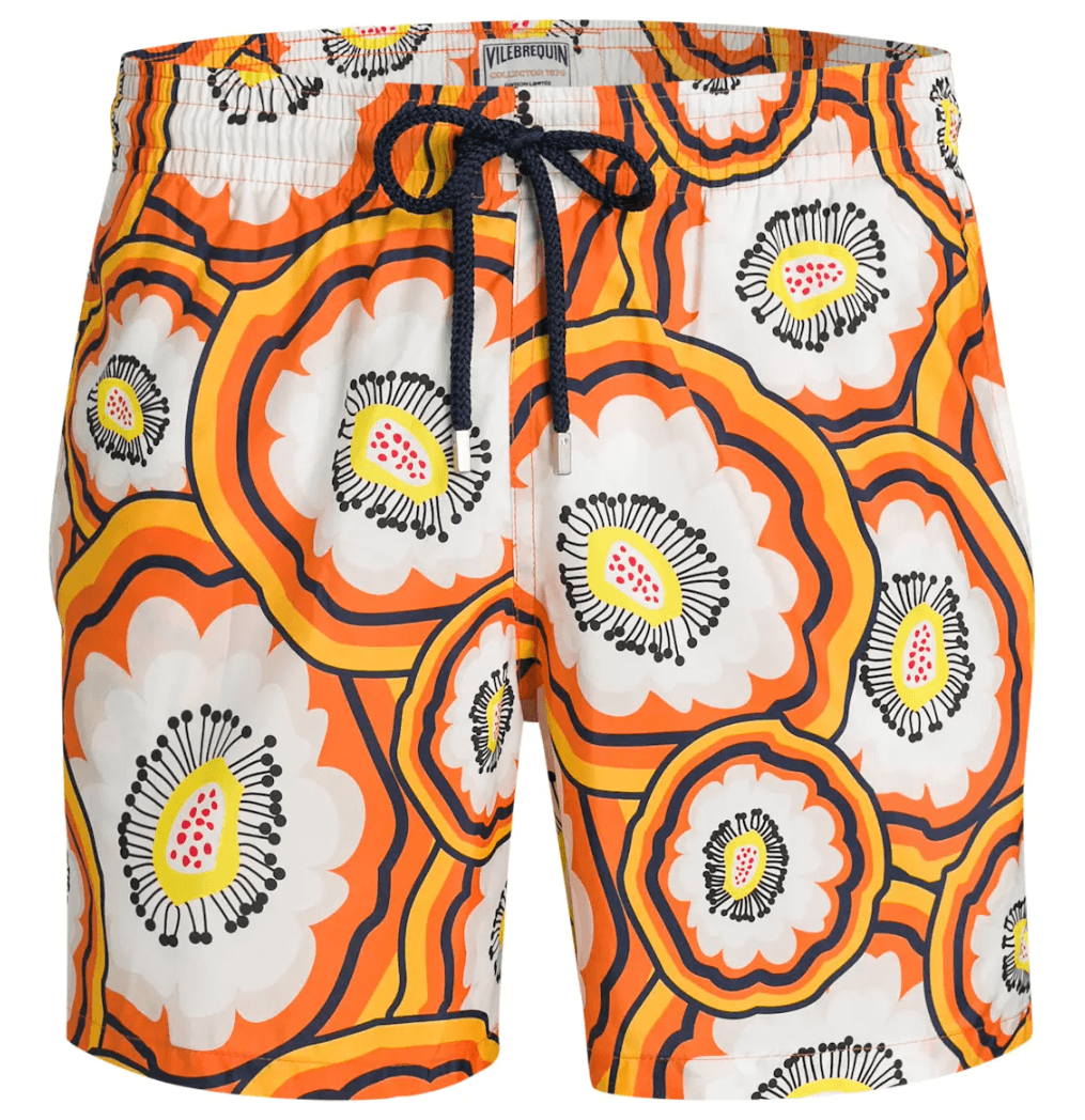Vilebrequin Swim shorts orange flowers