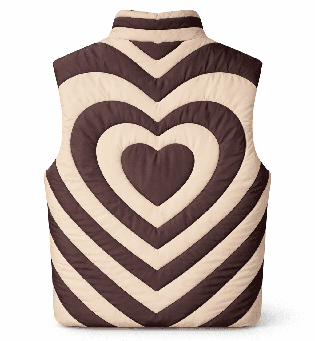Gilet trapuntato con stampa