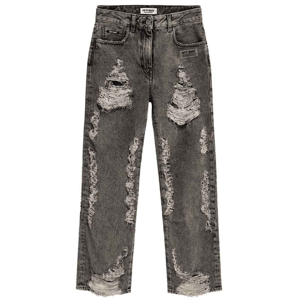 Fifty Made Jeans strappati neri