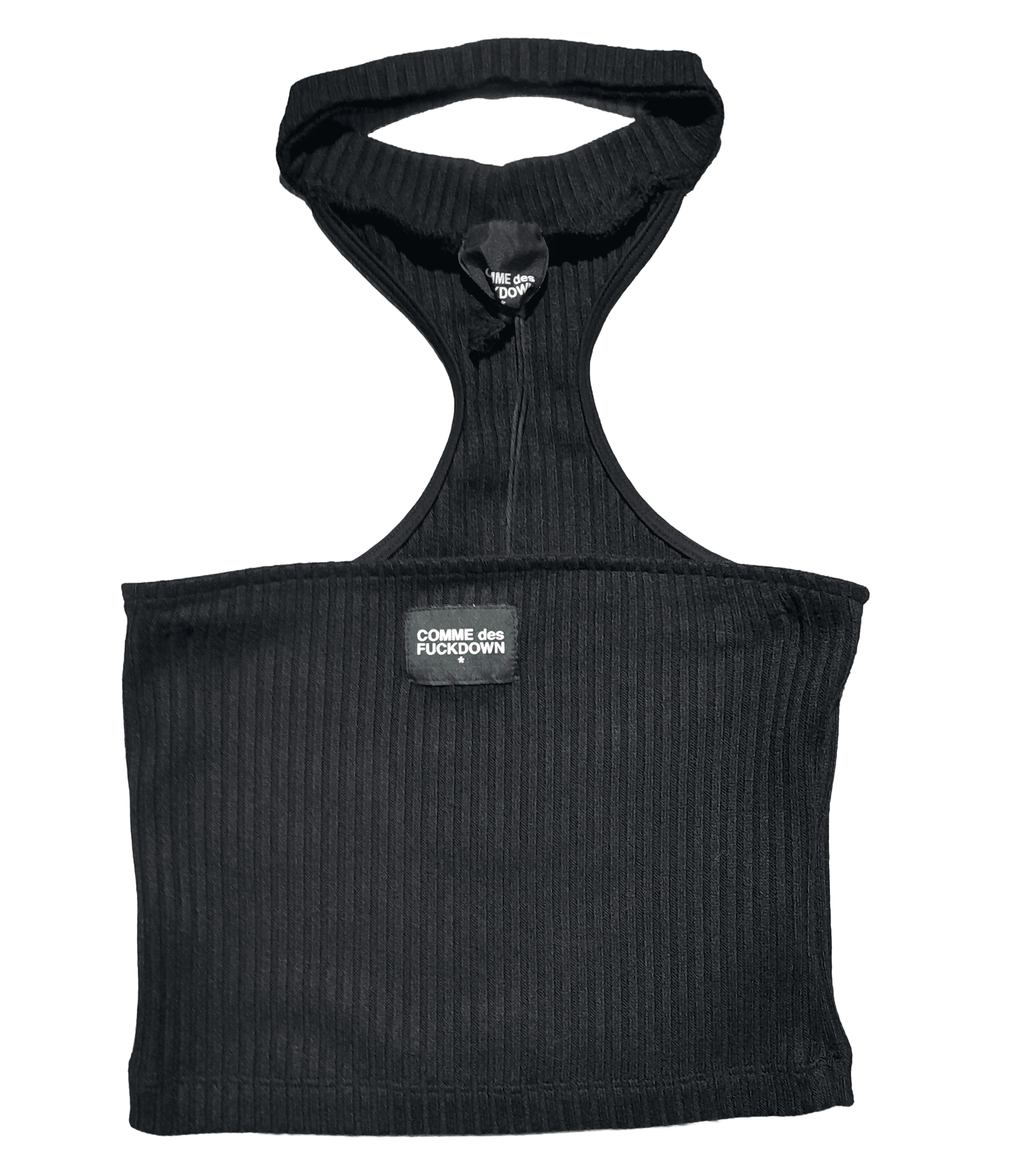 Comme Des Fuckdown Top nero con etichetta