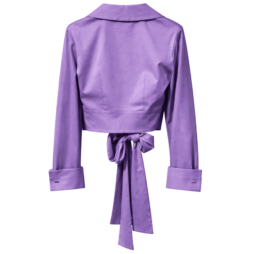 Camicia viola incrociata a due code
