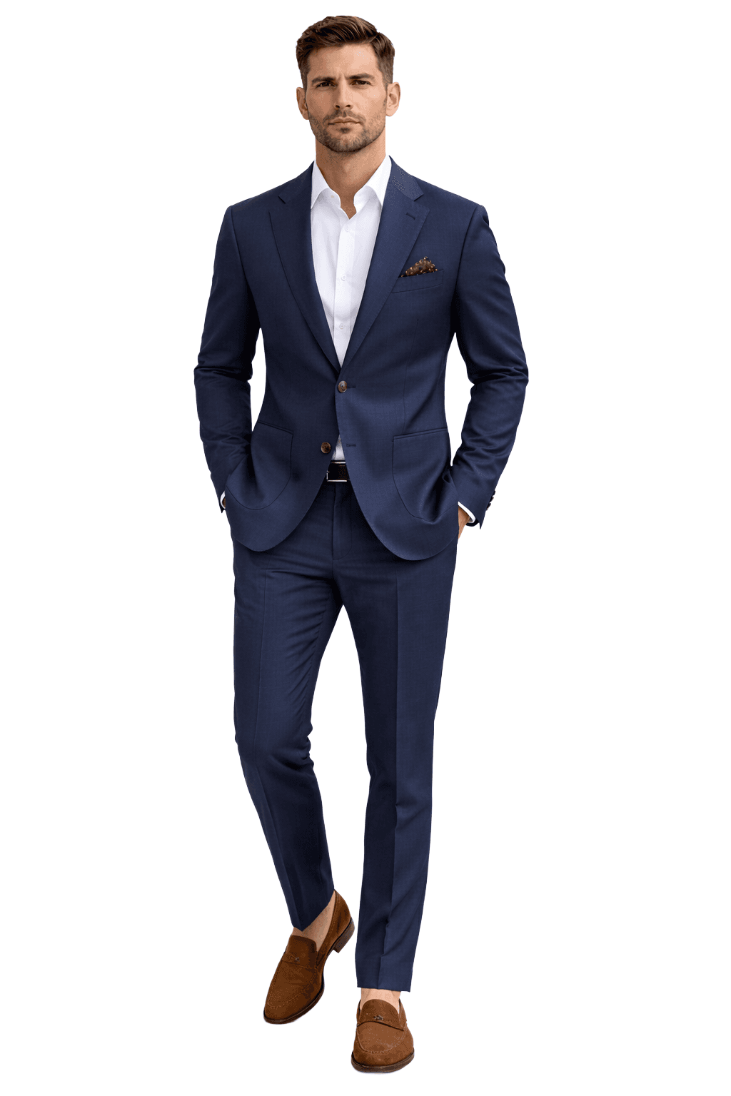 Loro Piana Tessuto Completo lana blu navy