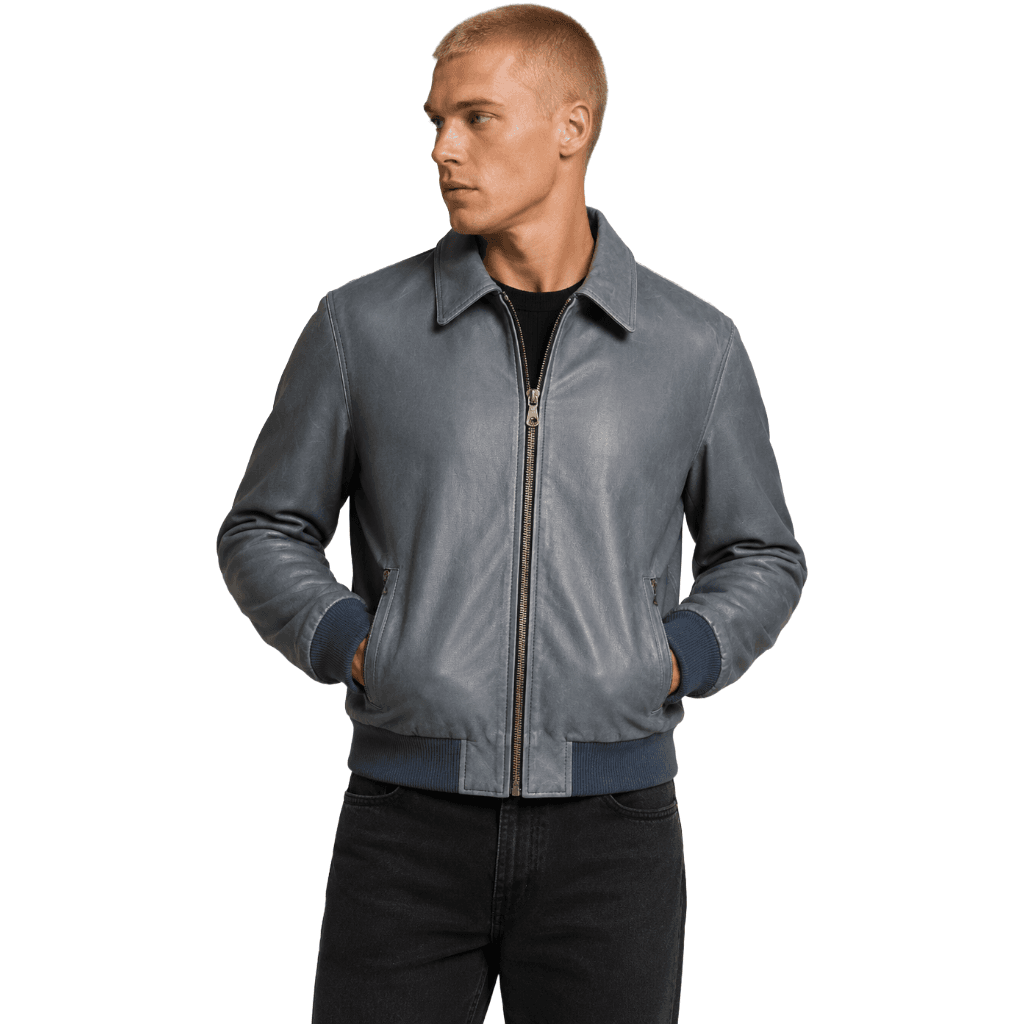 Dolce & Gabbana Giacca in pelle azzurra