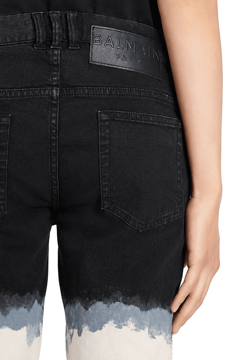 Jeans black and white tie-dye