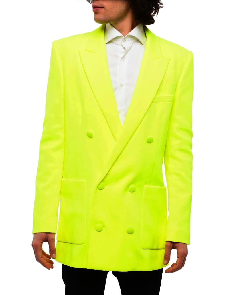 Balmain Blazer doppiopetto giallo fluo