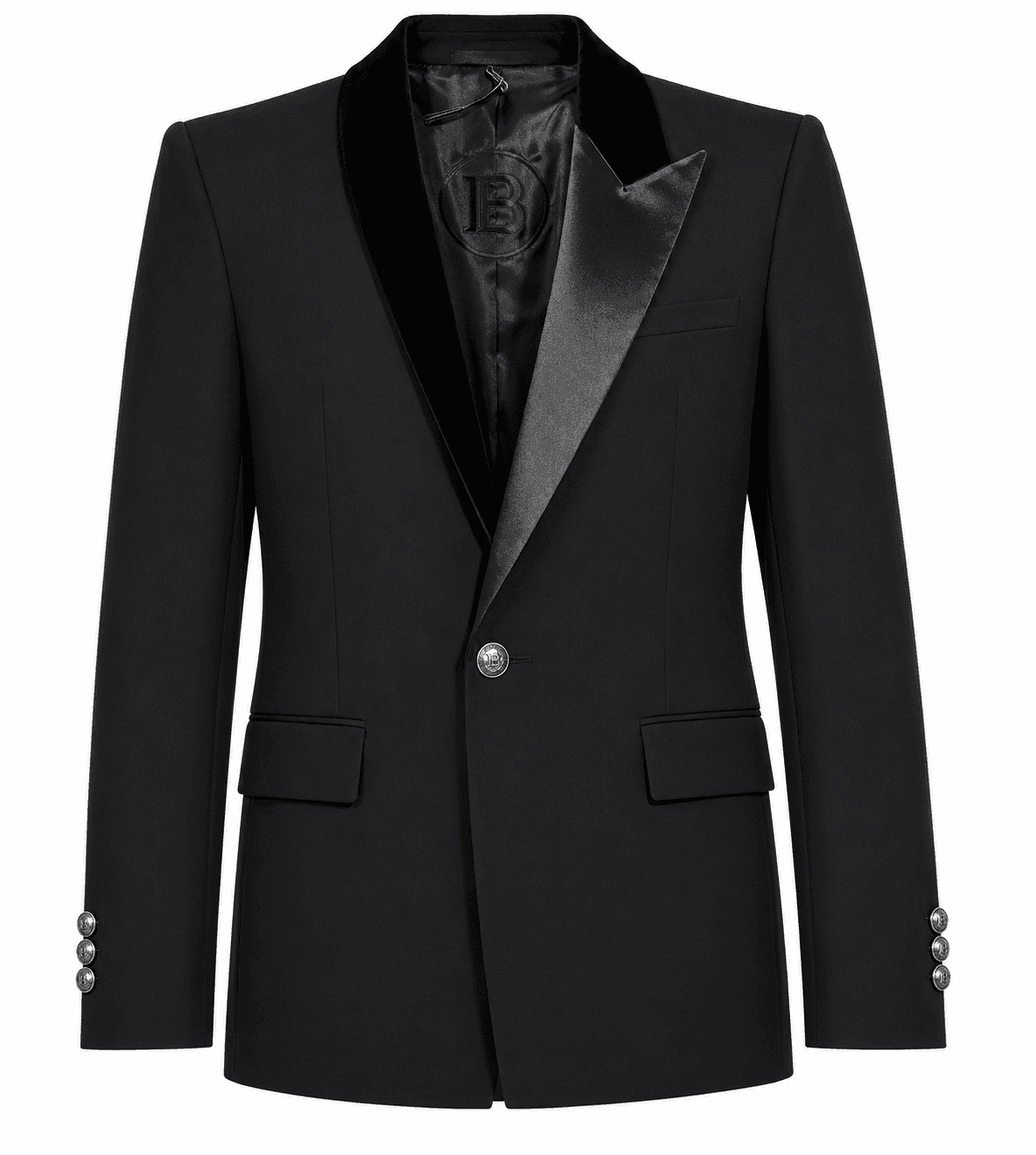 Balmain Giacca asimmetrica rever velluto