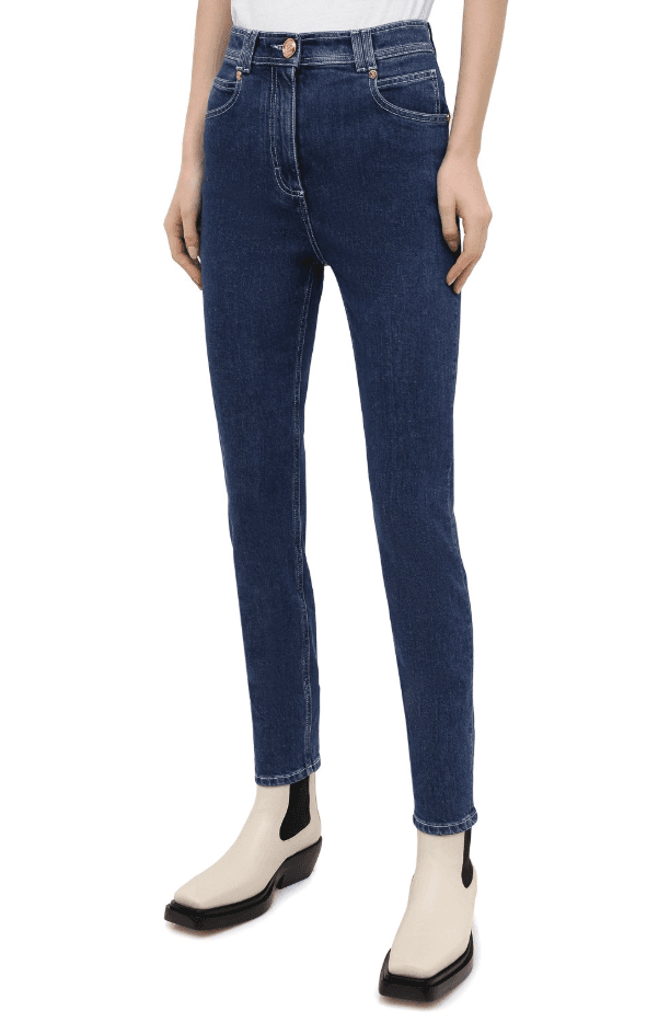 Jeans high-waist regular blu