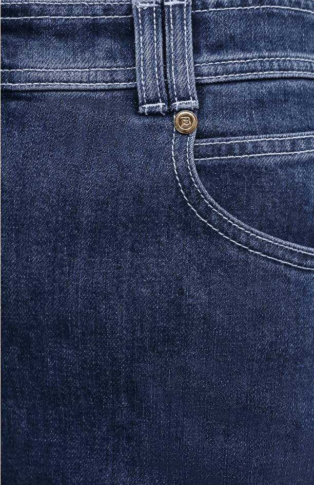 Jeans high-waist regular blu