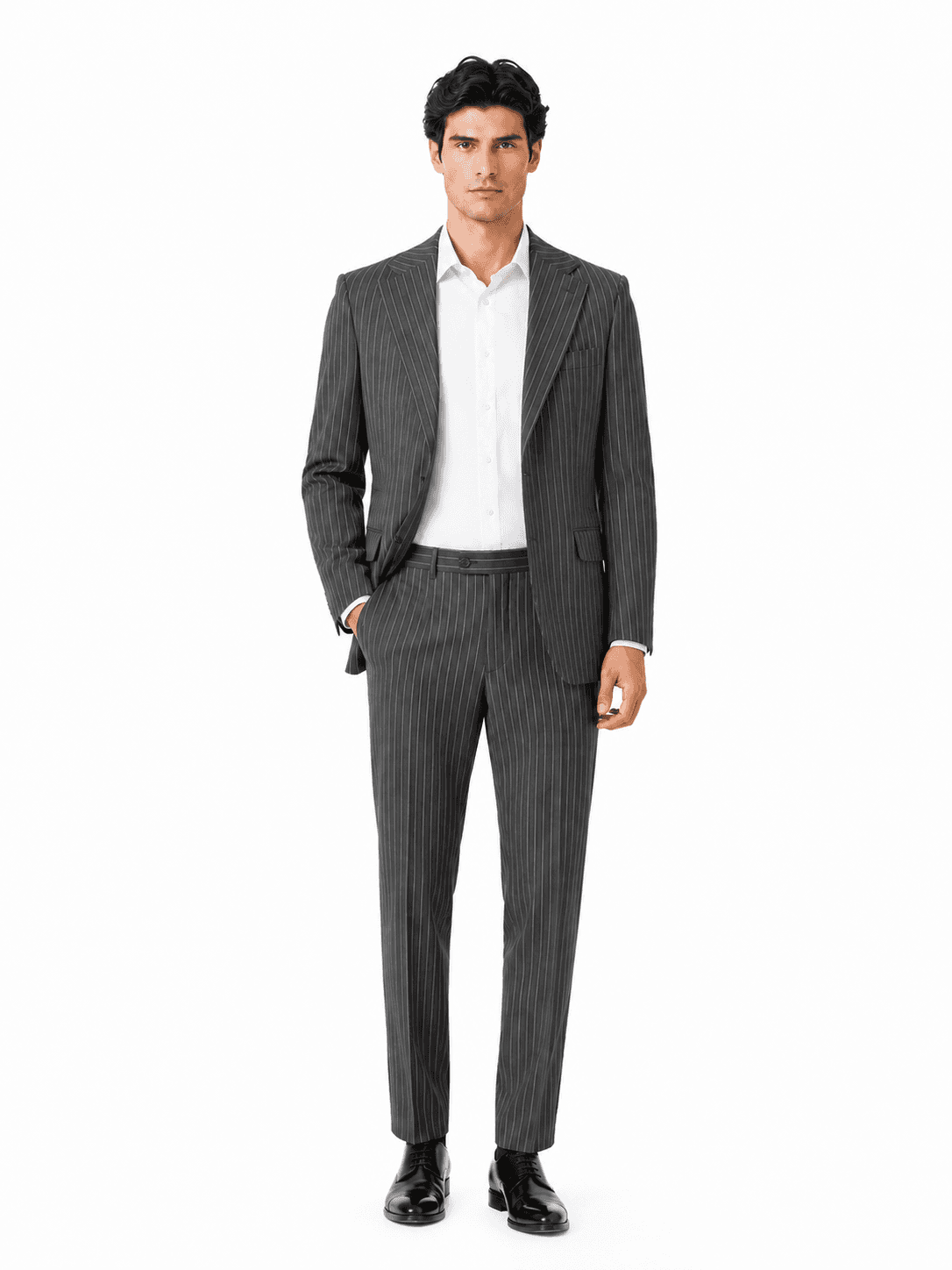 Ermenegildo Zegna Tessuto Completo lana gessato blu