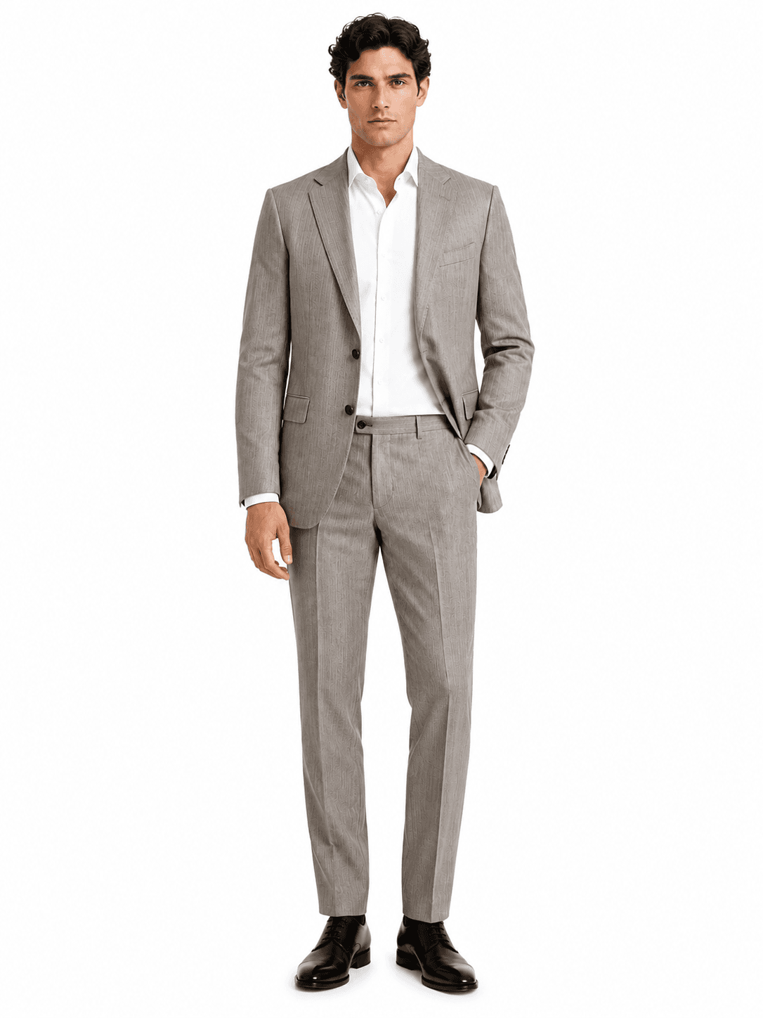 Ermenegildo Zegna Tessuto Completo lana gessato grigio