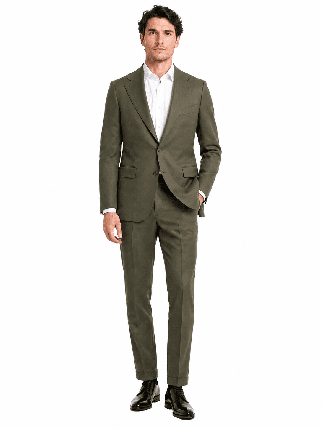 Ermenegildo Zegna Tessuto Completo lana verde army