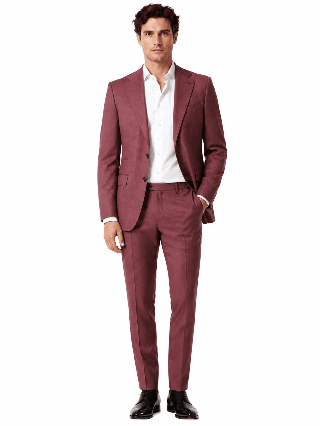 Ermenegildo Zegna Tessuto Completo lana gessato viola