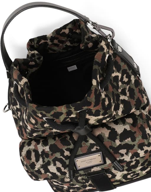 Borsa a tracolla jacquard mimetica