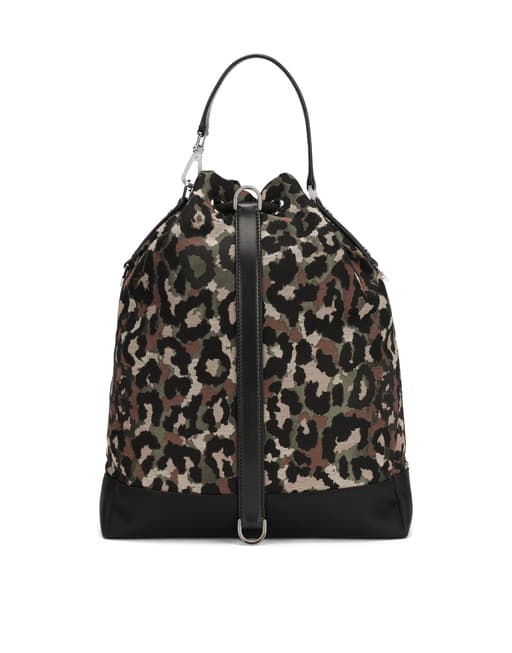 Borsa a tracolla jacquard mimetica