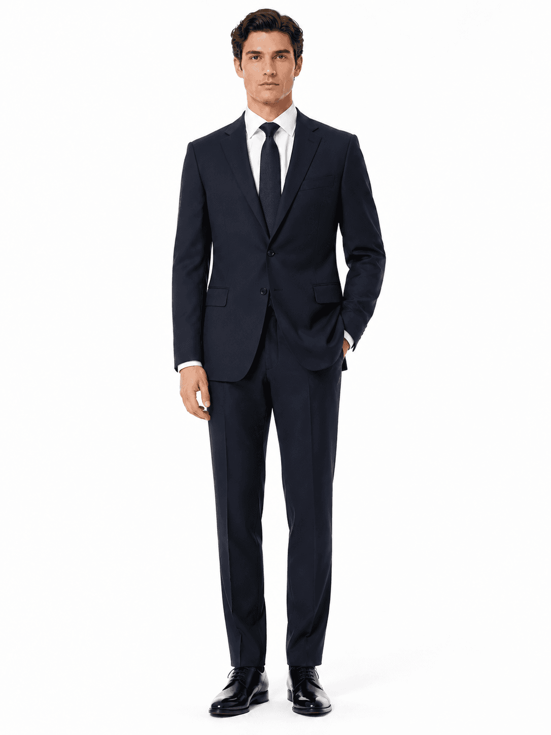 Ermenegildo Zegna Tessuto Completo lana blu navy