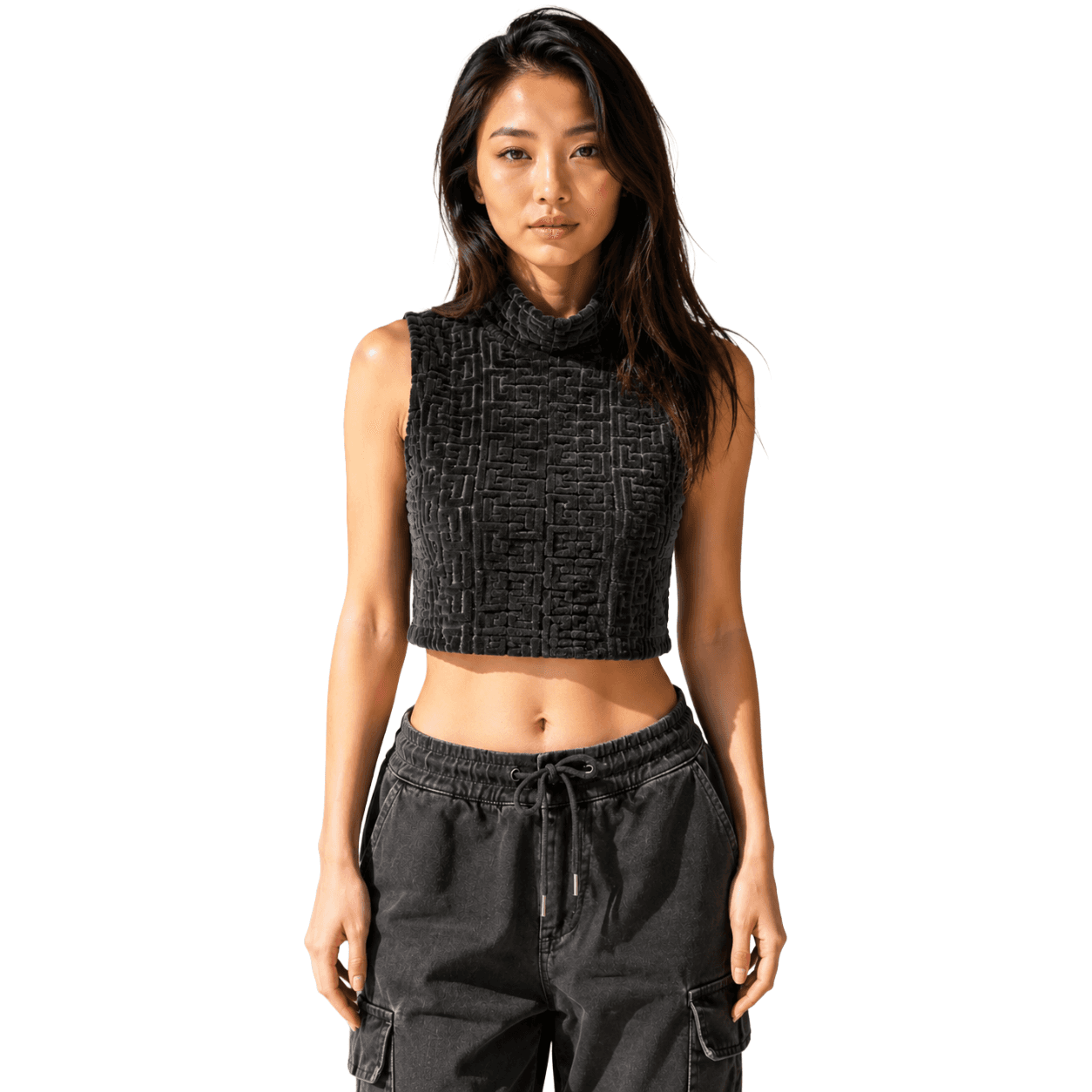 Balmain Top nero logo