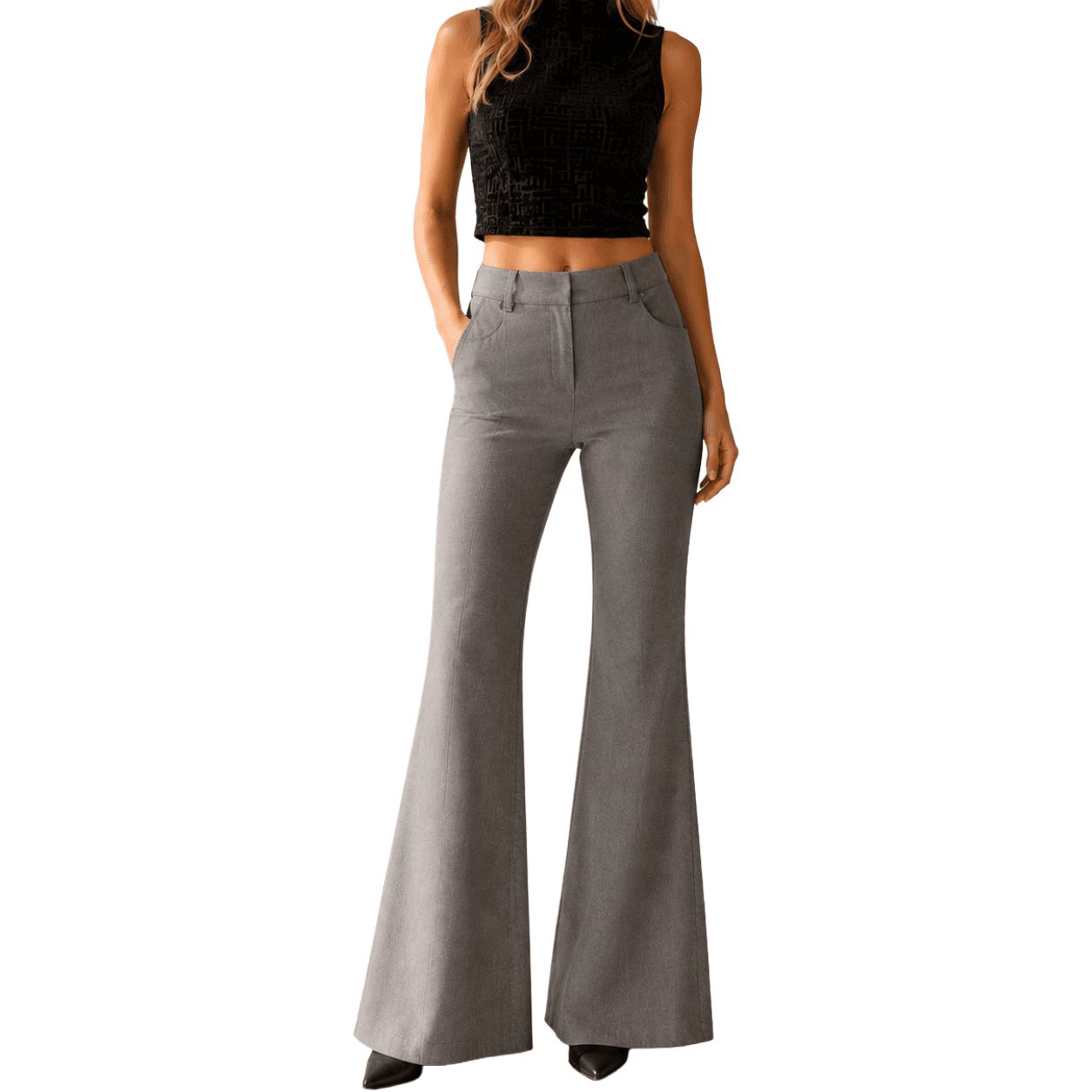 Balmain Pantalone a zampa grigio