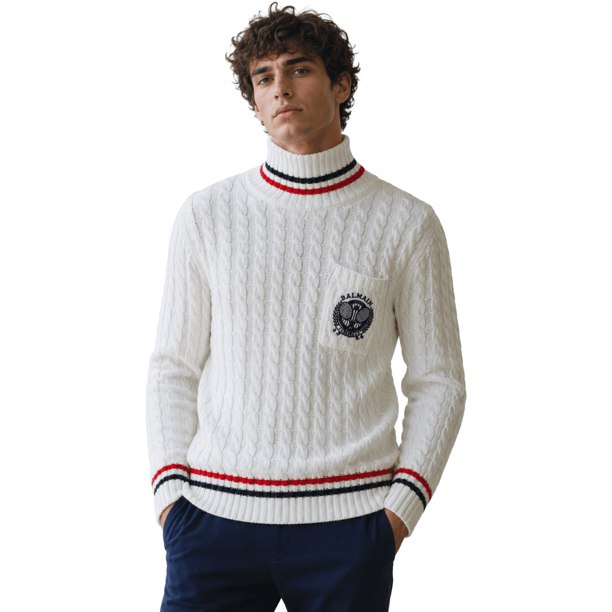 Balmain Maglione dolcevita bianco