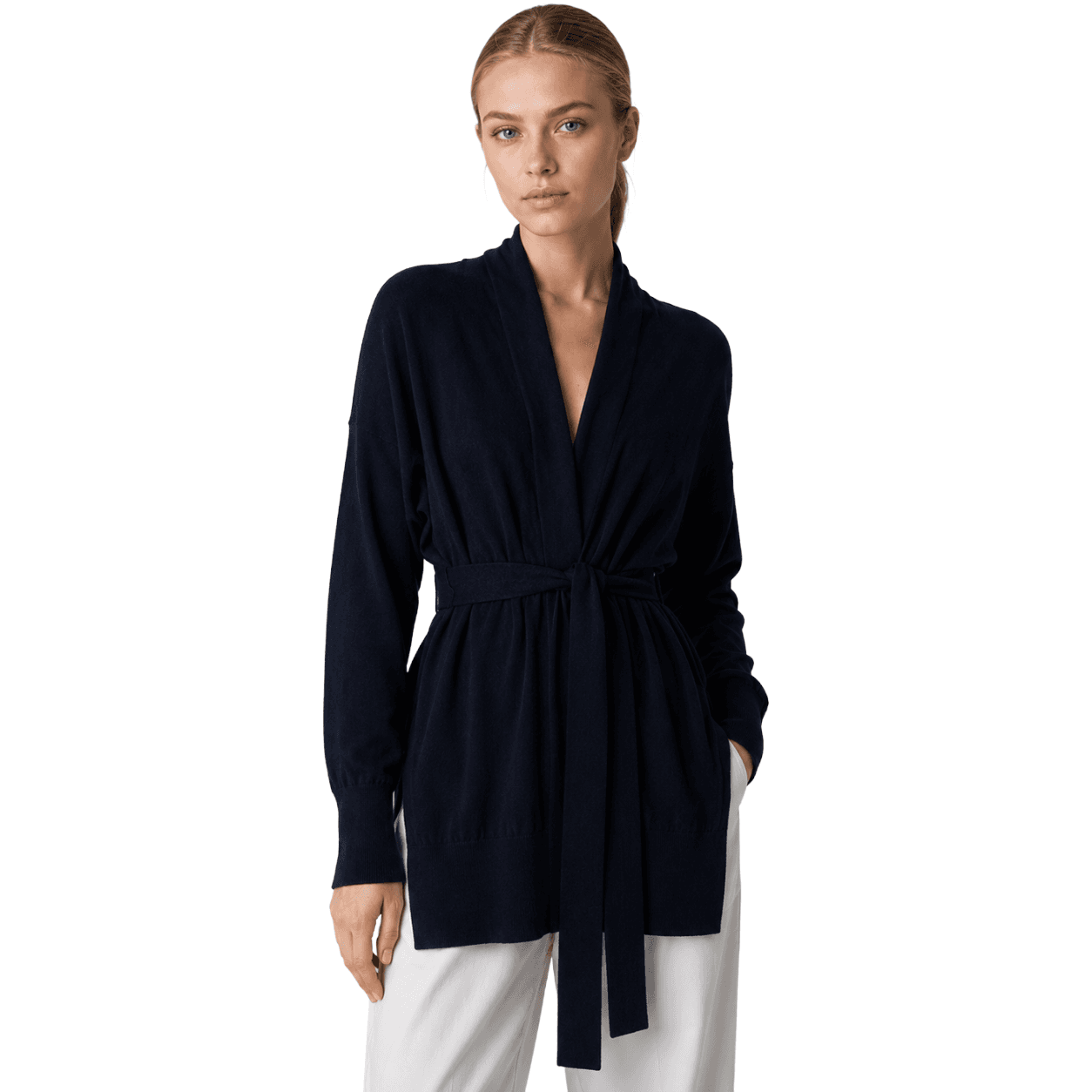 Alpha Studio Cardigan sciallato blu notte
