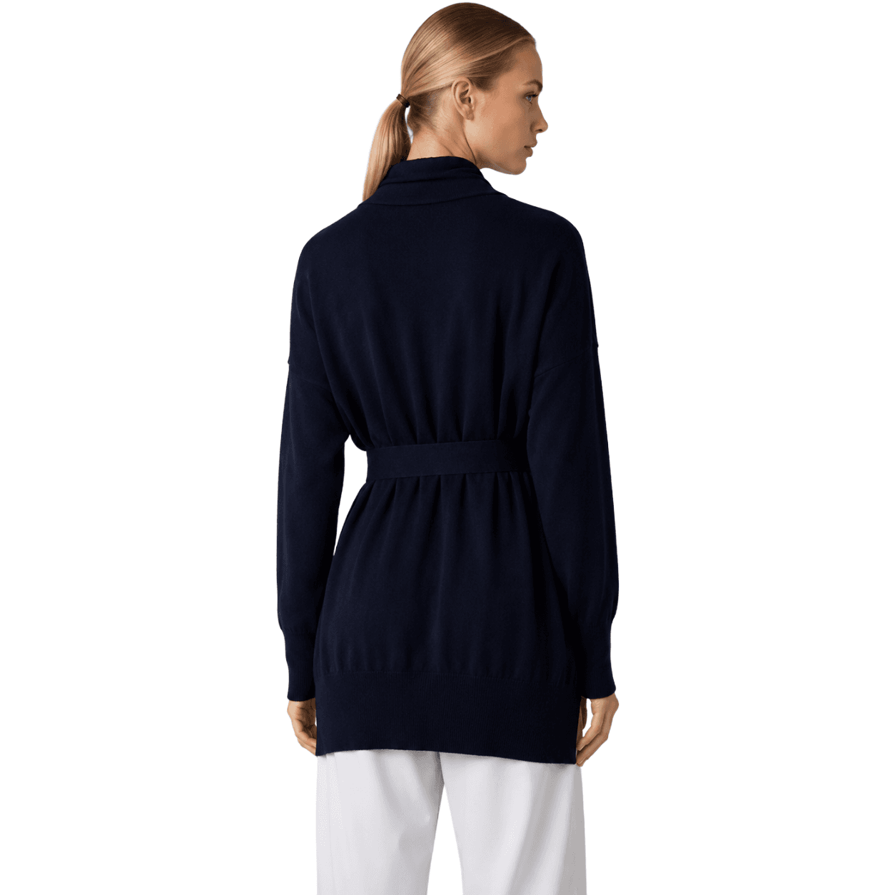 Cardigan sciallato blu notte