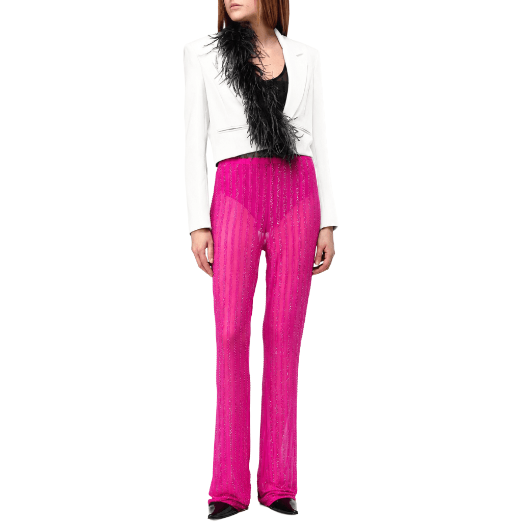 Patrizia Pepe Pantaloni fucsia con strass