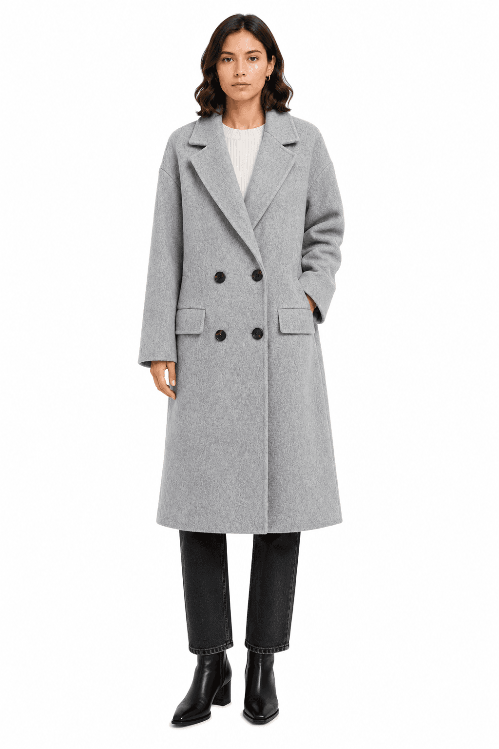 Cappotto lungo lana doppiopetto
