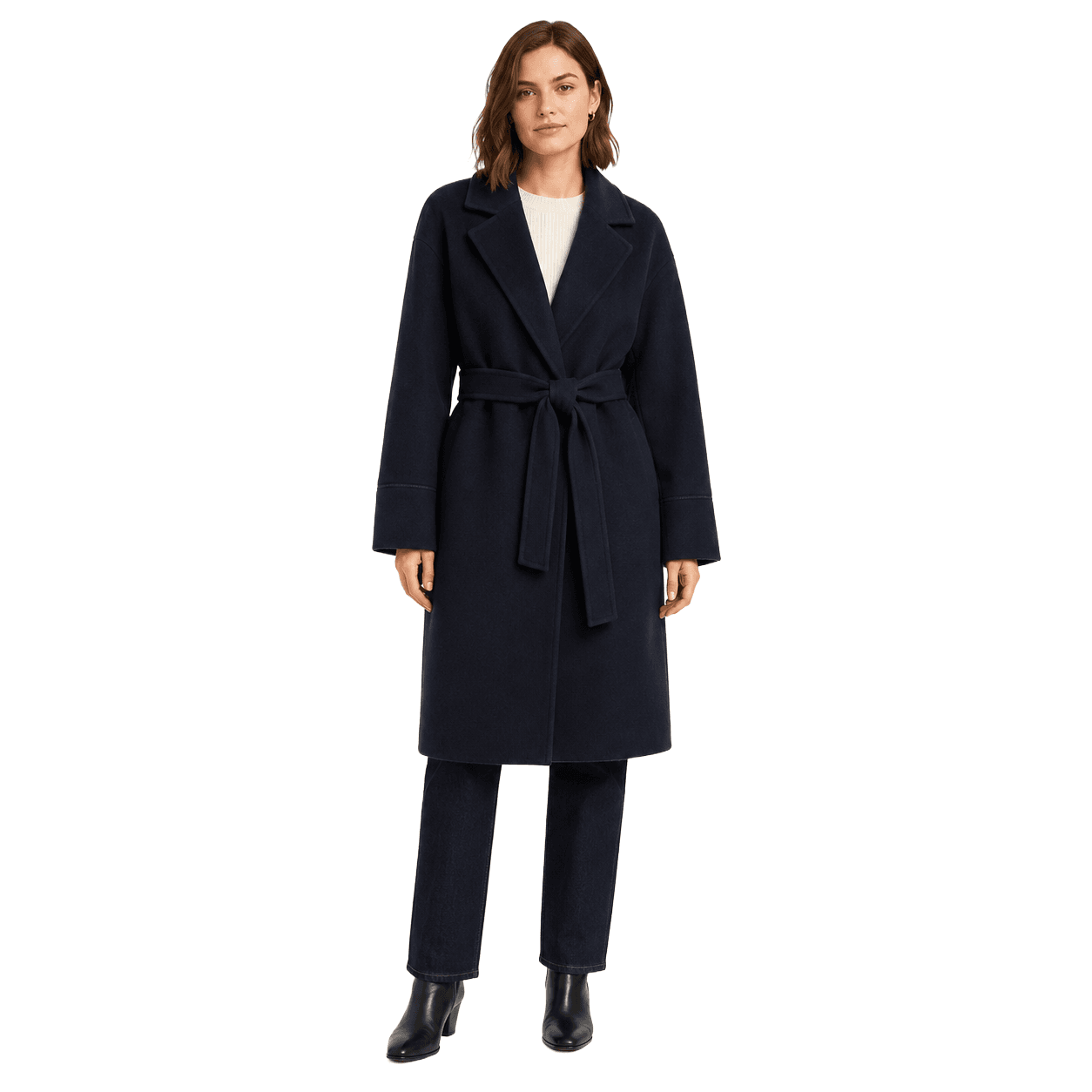 Cappotto lana con cintura