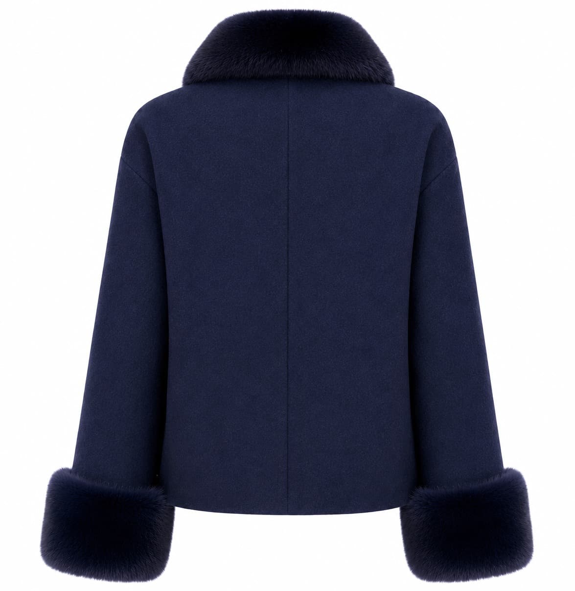 Cappotto corto pelliccia blu