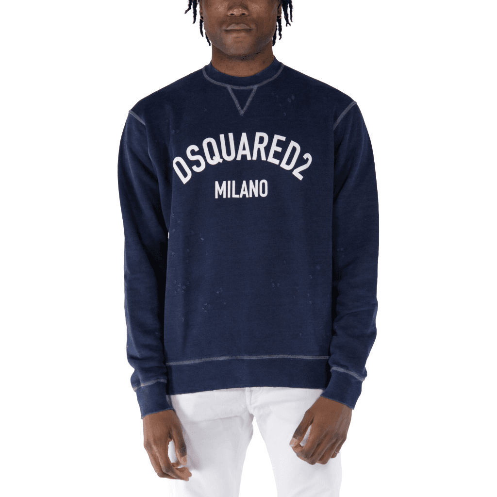 Felpa girocollo distressed