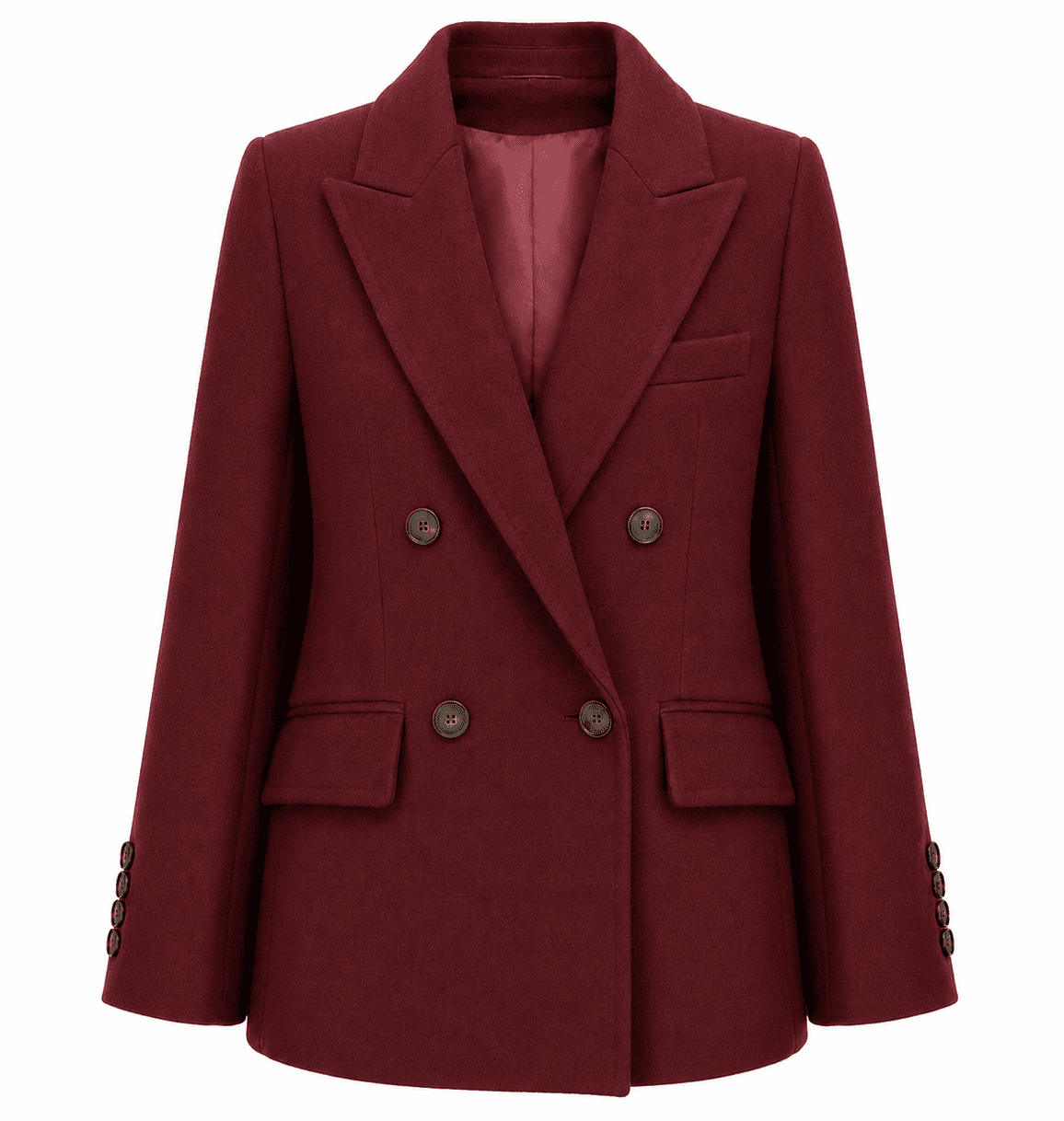 Loro Piana Tessuto Cappotto corto doppiopetto burgundy
