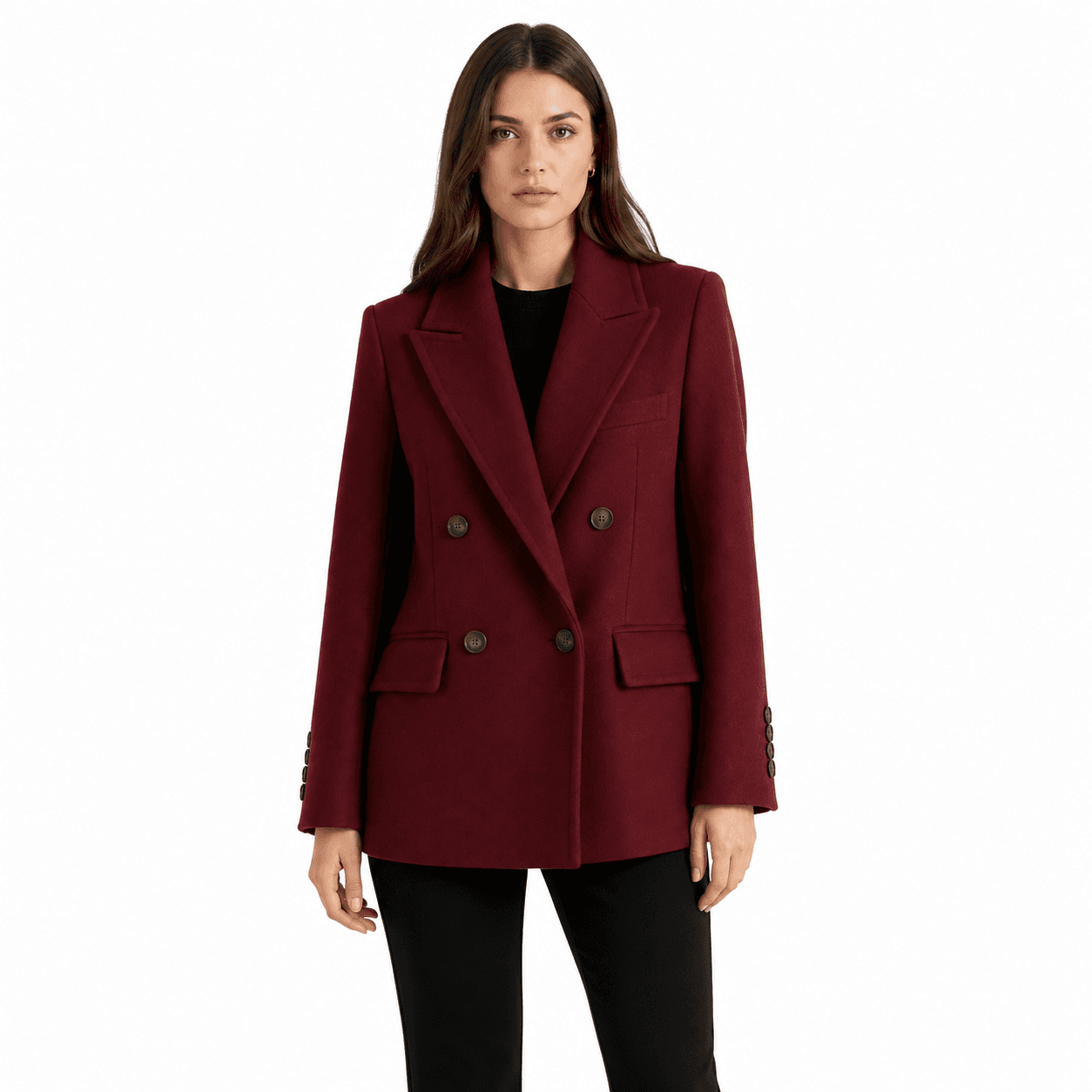 Cappotto corto doppiopetto burgundy