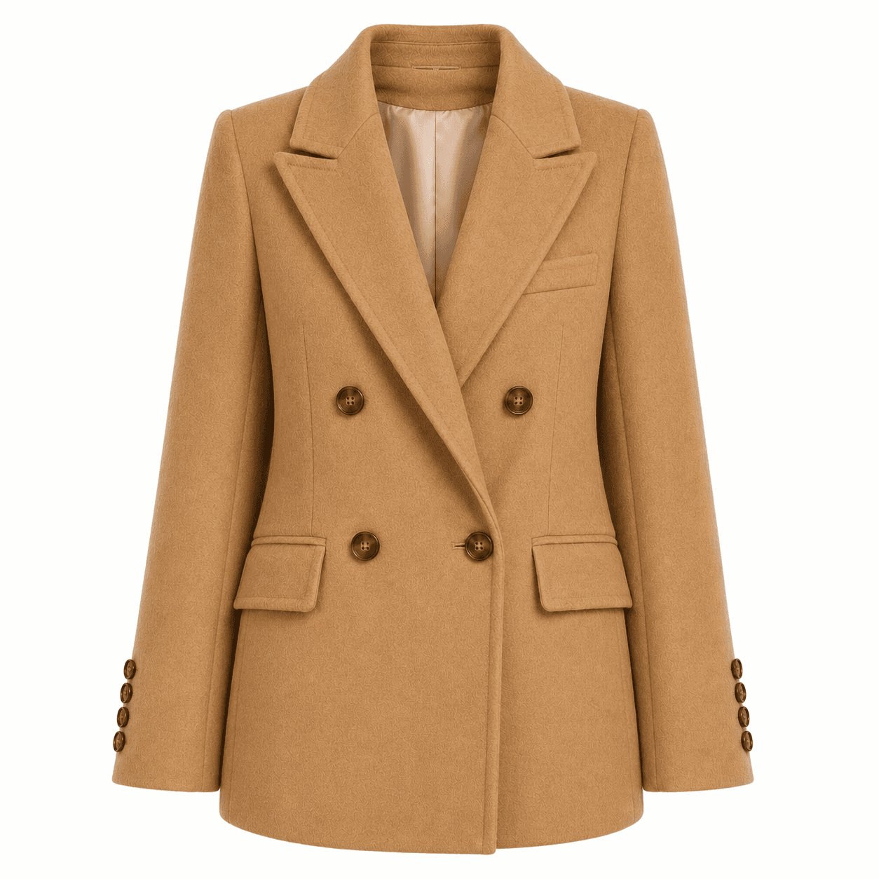 Loro Piana Tessuto Cappotto corto doppiopetto cammello
