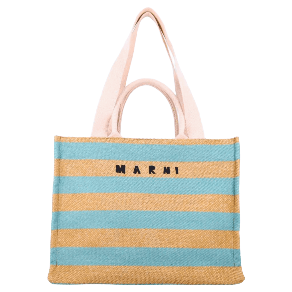 Marni Marni embroidered raffia tote bag