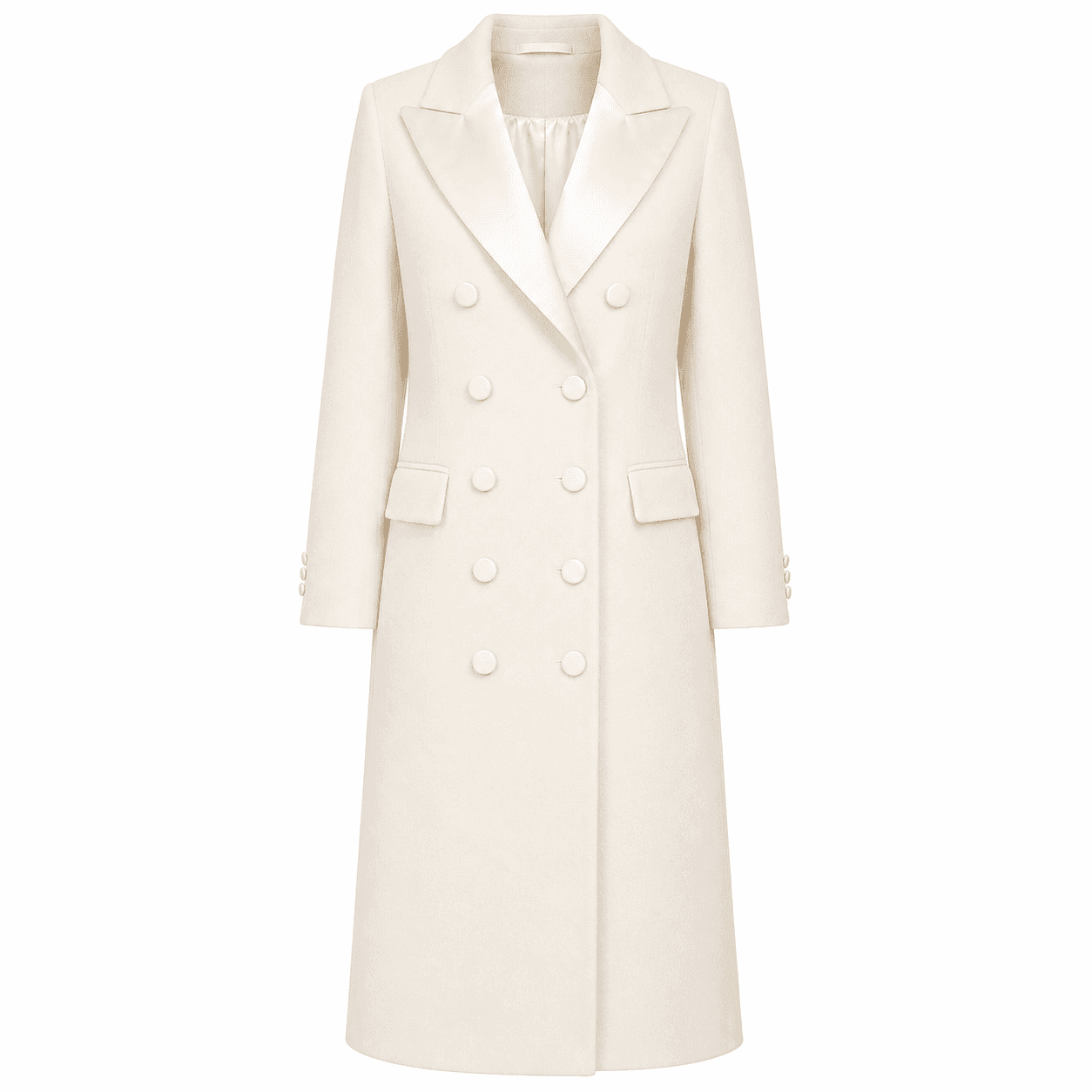 Loro Piana Tessuto Cappotto lungo con rever raso