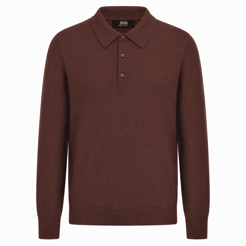 Alpha Studio Polo seta e cashmere