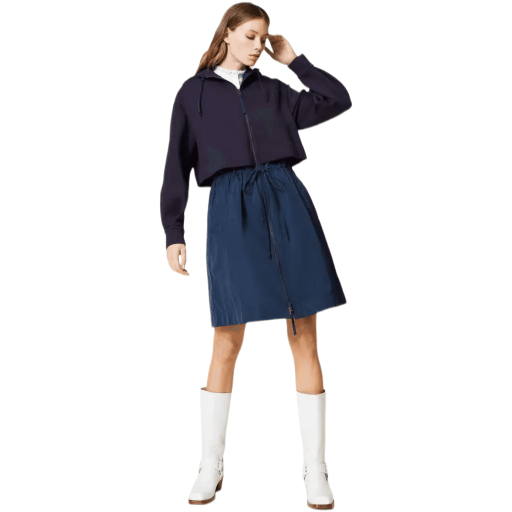 Parka in tessuto scuba e taffetà
