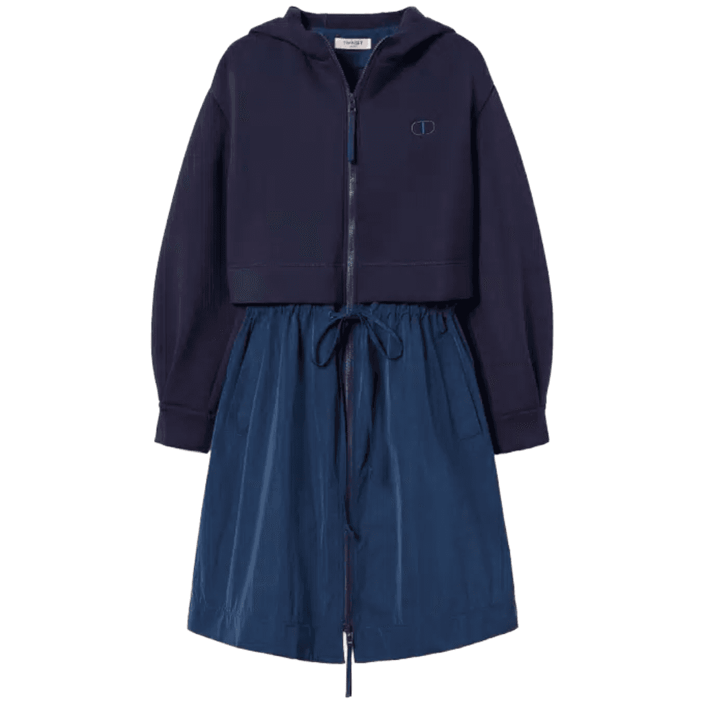 Twinset Parka in tessuto scuba e taffetà